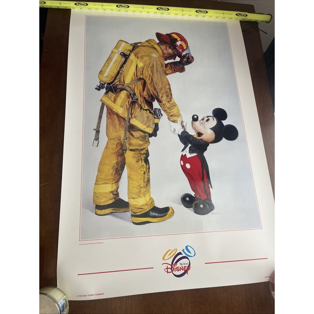 Disney Art of Disney "A Disneyland Tribute to Firefighters" Mickey Mouse Print